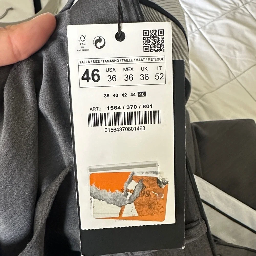 Zara Gray Dress Pants with Classic Straight-Leg Cut